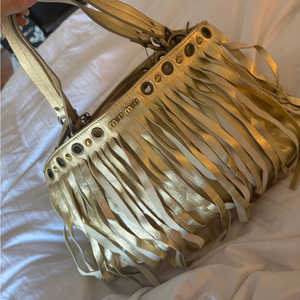 Authentic Vintage Gold Fringe Women’s Miu Miu Bag